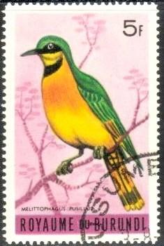 Bird, Little Bee Eater, Burundi stamp SC#118 used