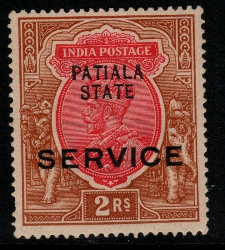 INDIA-PATIALA SGO44 1926 2r CARMINE & YELLOW-BROWN MTD MINT