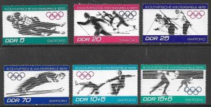 EAST GERMANY DDR 1971 SAPPORO Winter Olympics Set Sc 1345-1348,B163-B164 MNH