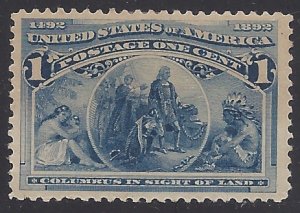#230 1c Columbus In Sight of Land 1893 Mint LH