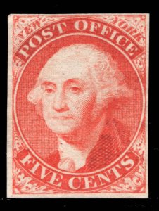 MOMEN: US STAMPS # 9X1TC2 SCARLET PLATE PROOF ON INDIA $300 LOT #16388-28