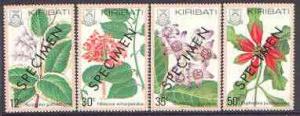 Kiribati 1981 Flowers perf set of 4 opt'd SPECIMEN, as SG...