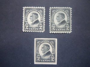 #610 611 612 Black 2c Harding's MNH OG F/VF #1 CV $44.00 Includes New Mounts