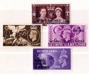 Morocco Agencies 1937/1948 OLYMPICS/CORONATION 4 STAMPS MH