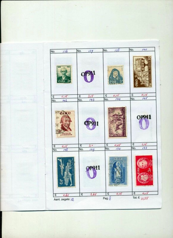 Ireland Mid/Modern Used On Approval Pages(Apprx 120 Items) ZZ 609