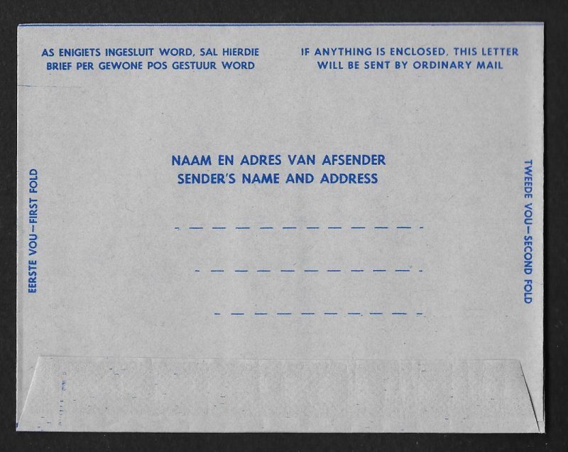 SWAZILAND Aerogramme 6d Flying Gazelle c1949 Mbabane cancel!