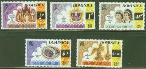 DOMINICA Scott 521-525 MNH** 1977 Silver Jubilee complete set