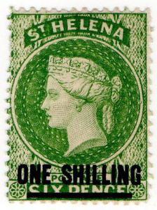 (I.B) St Helena Postal : 1/- on 6d overprint