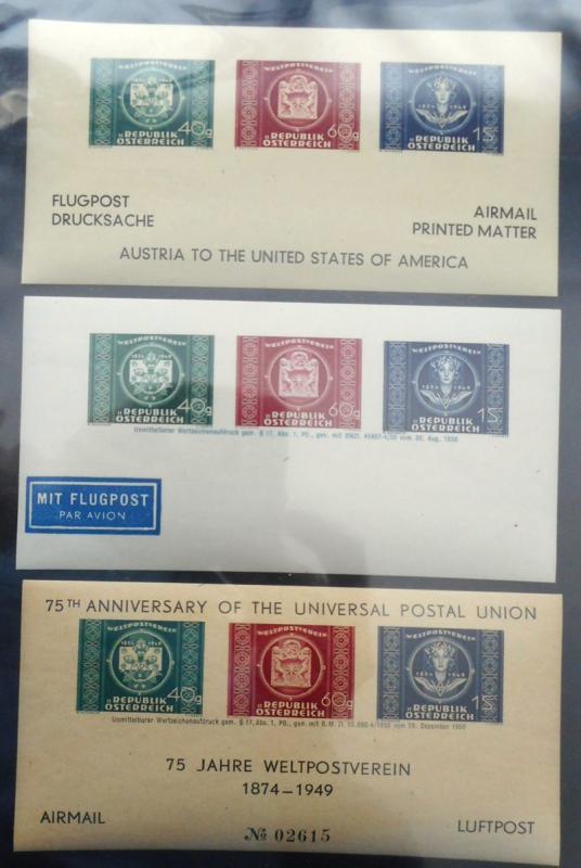 Austria, Michel 945X, 945Y, and 945Z Souvenir Sheets, Mint