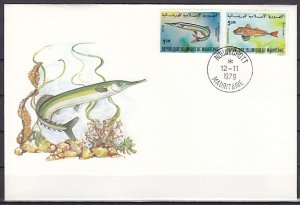 Mauritania, Scott cat. 431 a-b. Various Fish. First day cover. ^