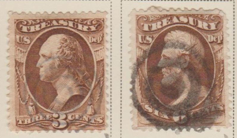 U.S. Scott #O74-O75 Treasury Dept - Official Stamps - Used Set