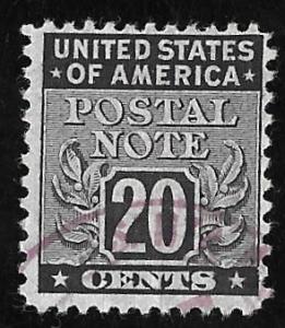 #PN11 20 cents Super Cancel Postal Note Stamp used F