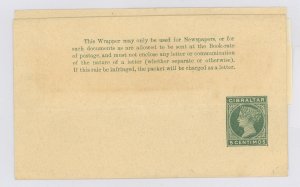 Gibraltar  5 centimos green wrapper, flap not stuck