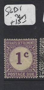 MALAYA STRAITS SETTLEMENTS (P1412B) POSTAGE DUE 1C  SG D1  MOG