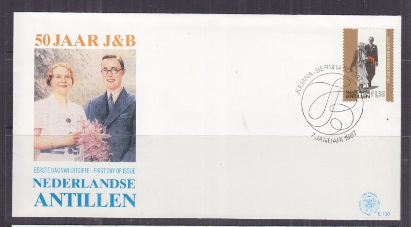 NETHERLANDS ANTILLES,1987 Golden Wedding & Souvenir Sheet, First Day covers 