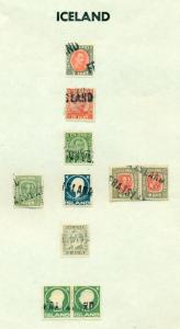 ICELAND CANCELS - Collection of Foreign cancels on Icelandic stamps and covers,