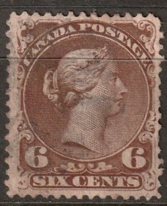 Canada Large Queen #27 Dark Brown  Used VF No Faults  XF (1051)