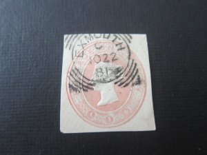 GB QV Postal Stationery Cutdown  Stock#19094