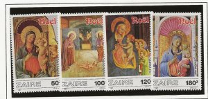 Thematic stamps ZAIRE 1987 Christmas Paintings set of 4 sg.1279-82  MNH