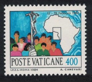 Vatican Crucifix crowd and map of Africa 1984 MNH SC#740 SG#819