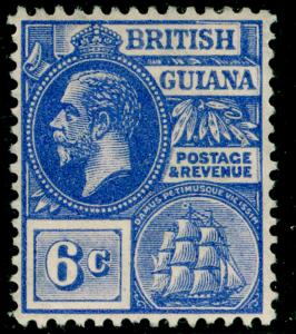 BRITISH GUIANA SG276, 6c bright blue, LH MINT. WMK SCRIPT.