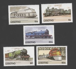 1984 Lesotho Scott#453-57  Locomotives/Trains MNH