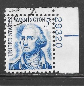USA 1283B: 5c George Washington, plate no single, used, F-VF