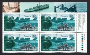 WWII = BATTLE OF ATLANTIC =  WAR = MILITARY SHIP Canada 2005 #2107 MNH UR BLOCK