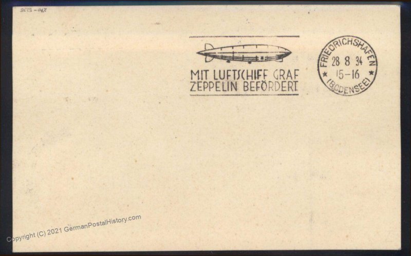 Paraguay 1934 Graf Zeppelin 6. SAF Si270 Germany Cover 98879