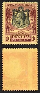 Gambia SG120 1/- Wmk Mult CA (offset on reverse) M/M Cat 45 pounds