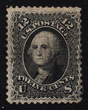 US Stamp #97 12c Black Washington F Grill MINT NO GUM SCV $1000