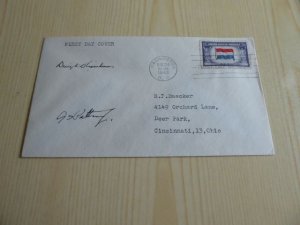 1943 USA FDC WWII Overrun Country with Eisenhower & Patton preprint autographs