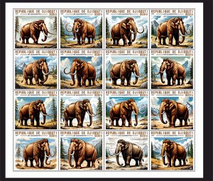 Stamps.Prehistoric Fauna Mammoths 16 stamps  perforated NEW MNH**