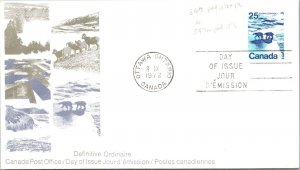 Canada 1972 FDC - Canada Post Office - Ottawa, Ont - 25c Stamp - J6511