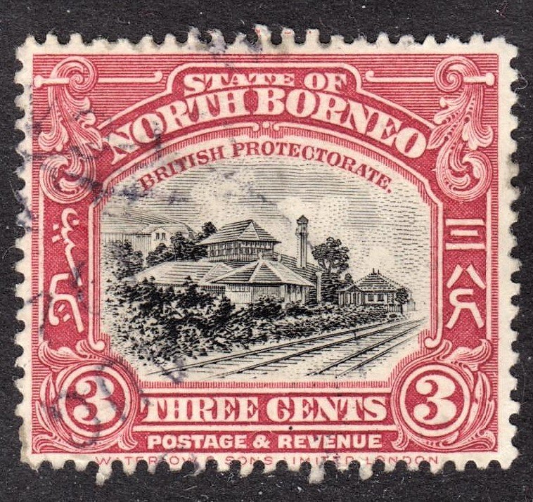 North Borneo Scott 138 carmine shade F to VF postally used.