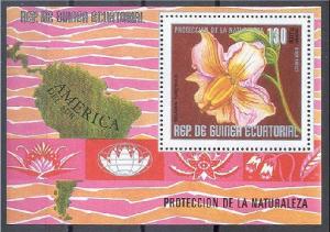 EQ GUINEA, FLOWERS MNH SHEETLET 1976	