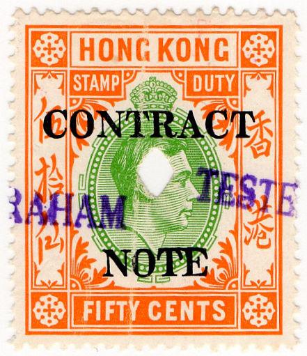 (I.B) Hong Kong Revenue : Contract Note 50c