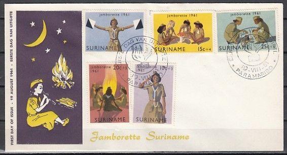Suriname, Scott cat. B80-84. Girl Scout Jamboree. First day cover. *