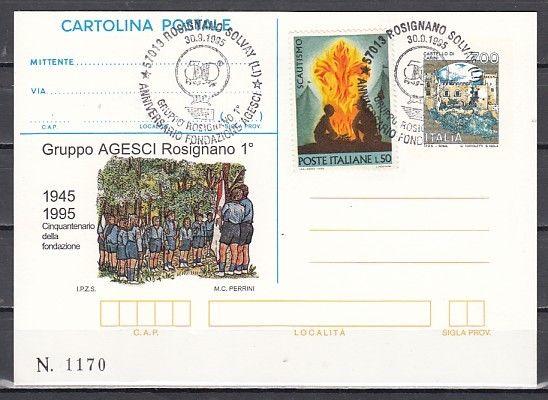 Italy, 30/SEP/95 issue. Gruppo Agesci Cancel and Cachet on a Postal Card. ^