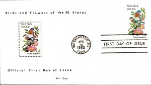 #1984 New York Birds - Flowers Coy FDC