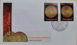 O) 2017 PERU, NUMISMATIC OF PERU, CURRENCY 1879 - 1880 PERUVIAN SUN, FDC XF