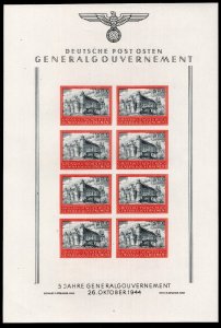 GERMANY 3rd REICH OCC WW2 GENERALGOUVERNEMENT NB41 IMPERF SHEET PERFECT MNH 2