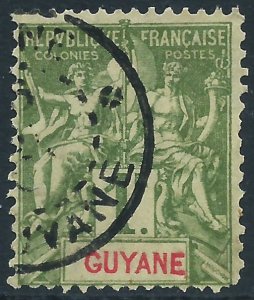 French Guiana, Sc #49, 1fr Used