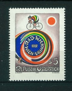 Austria 1987 World Cycling Championship stamp. MNH. Sg 2139