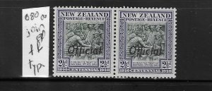 NEW ZEALAND SCOTT #80/80A 1940 OFFICIAL PAIR (ONE FF JOINED)- 2P- MINT NH/LH