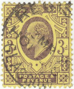 Scott # 132 - 3p Dull Purple - King Edward VII - Used