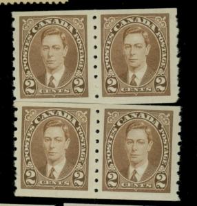 Canada #239 (2) MINT Pairs VF OG 1 NH 1  LH Cat$26.50