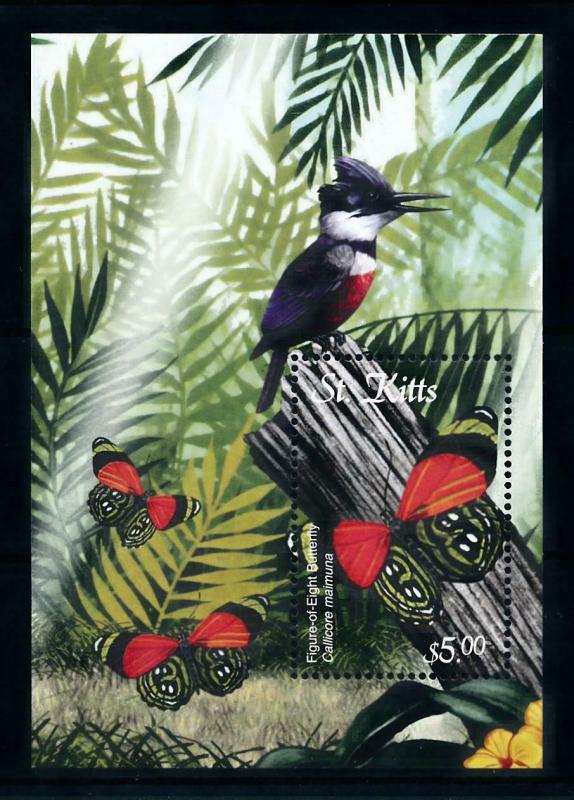 [98808] St. Kitts 2001 Insects Butterflies Bird Souvenir Sheet MNH