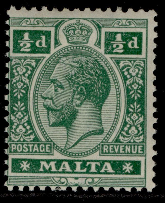 MALTA GV SG71, ½d green, LH MINT.