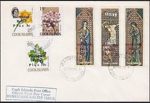 COOK IS 1972 Hurricane Relief overprint set on FDC - scarce................B1836